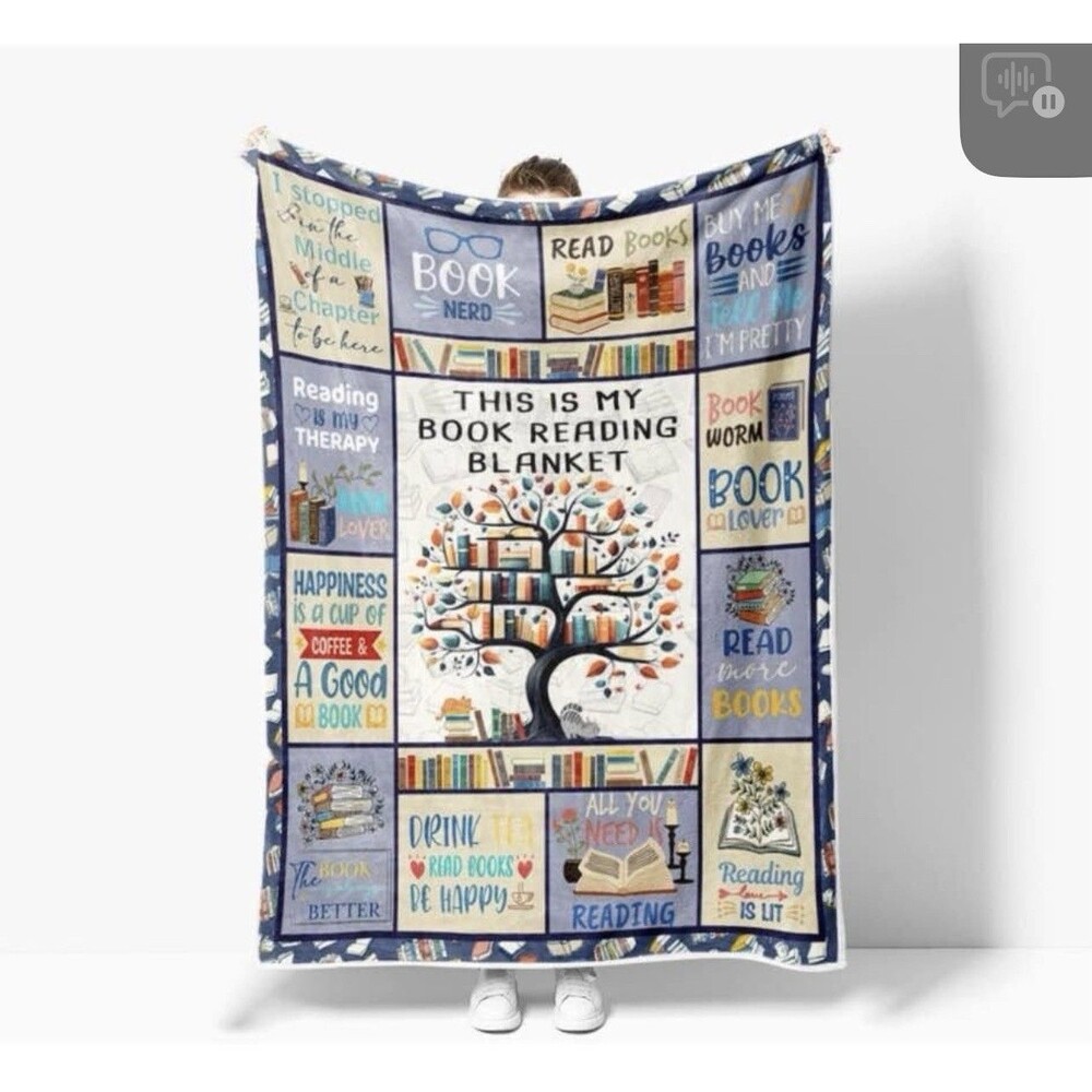 Book Lovers Reading Blanket 50"x60" Cozy Bookish Throw Blanket Gifts